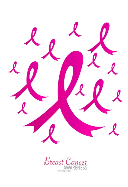 Breast cancer awareness pink ribbons — Stock Vector