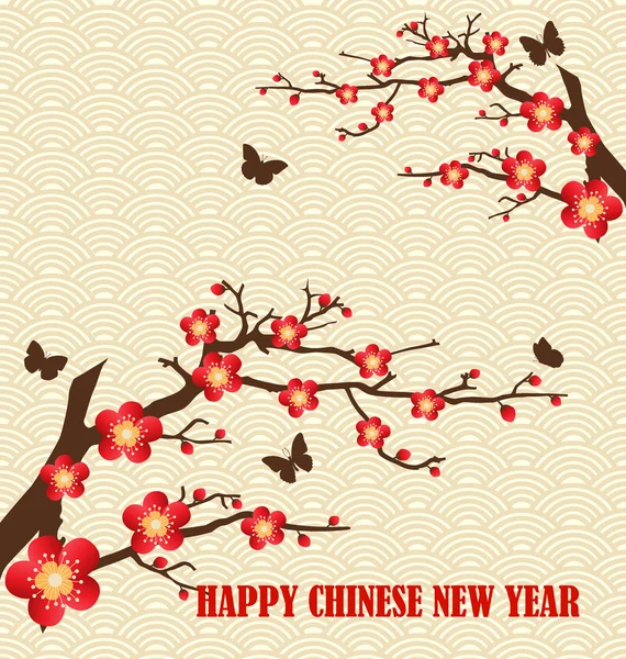 Chinese New Year Greeting Card — Stock Vector