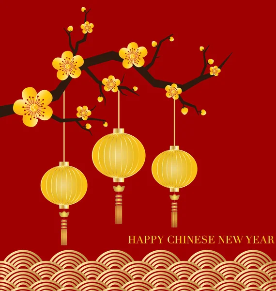 Chinese New Year Greeting Card — Stock Vector