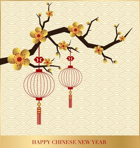 Chinese New Year Greeting Card — Stock Vector