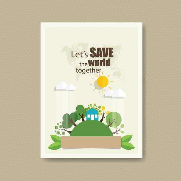 Ecologie achtergrond flyer ontwerpen — Stockvector