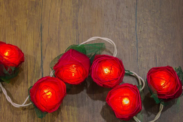 Red roses with lights — Stock Photo, Image