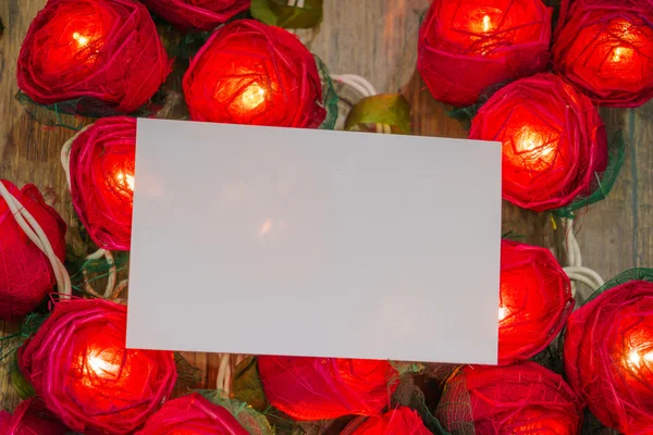 Red roses with lights — Stock Photo, Image