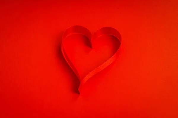 Red heart shape ribbon — Stock Photo, Image