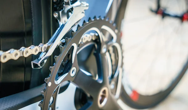 Metalliska cykel gears — Stockfoto