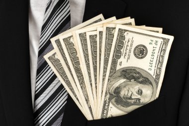 İş adamı Doları yayılmış görüntüleme