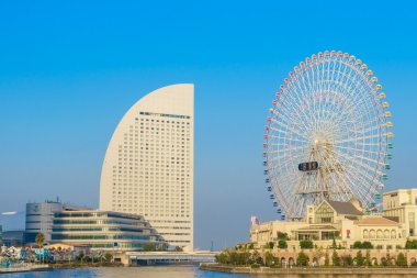 Yokohama, Japonya - Kasım 24,2015: dönme dolap cosmo world at 