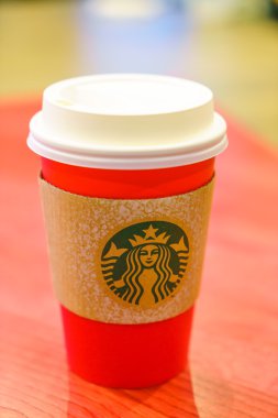 Tokyo, Japonya - 24 Kasım 2015. Starbucks kahve arka plan. 