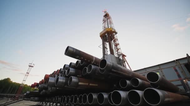 Onshore Installation Oil Gas Industry Oil Gas Drilling Rig Oil — Vídeos de Stock