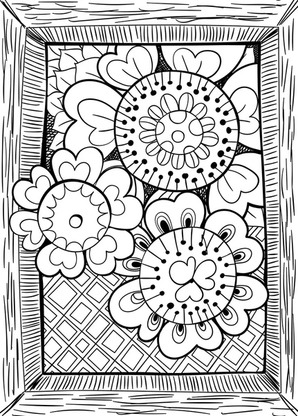 Tarjeta floral dibujada a mano — Vector de stock