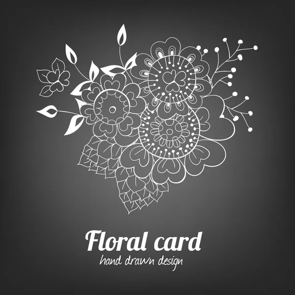 Hand drawn floral card — Stock Vector