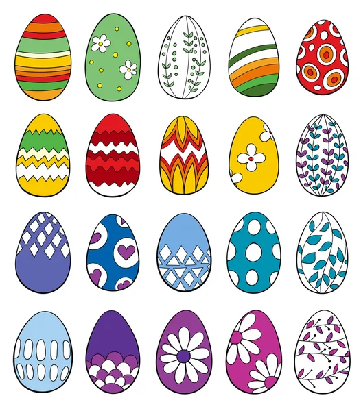 Conjunto de huevos de Pascua — Vector de stock