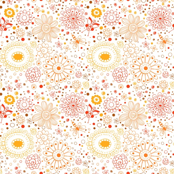 Hand  drawn floral pattern — Stock Vector