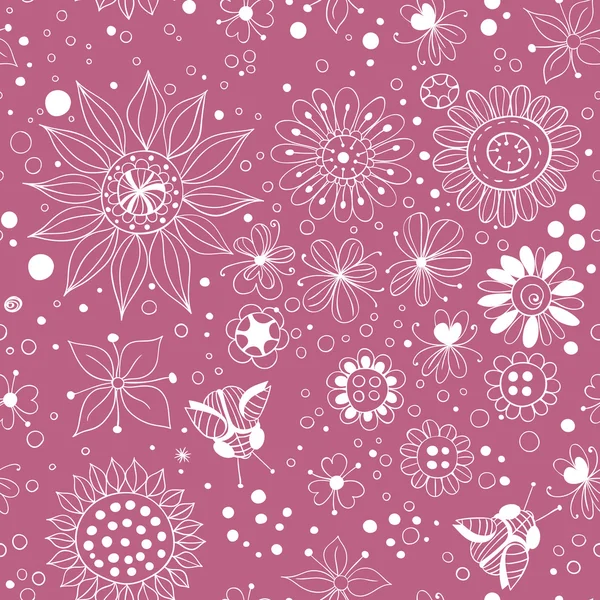 Hand  drawn floral pattern — Stock Vector