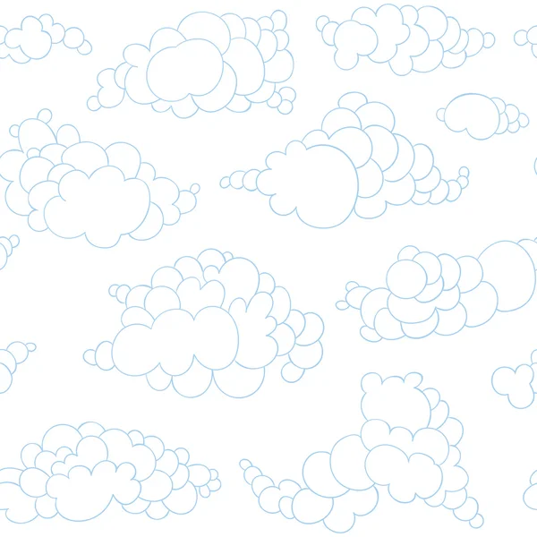 Hand getekende wolken patroon — Stockvector