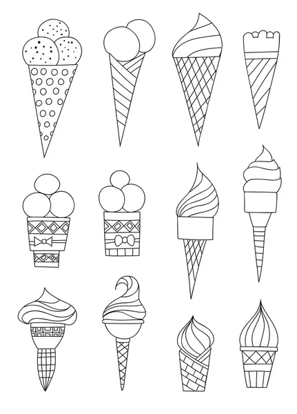 Hand  drawn ice cream — Stock Vector