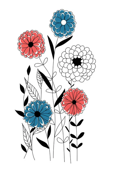 Hand drawn floral card — Stock Vector