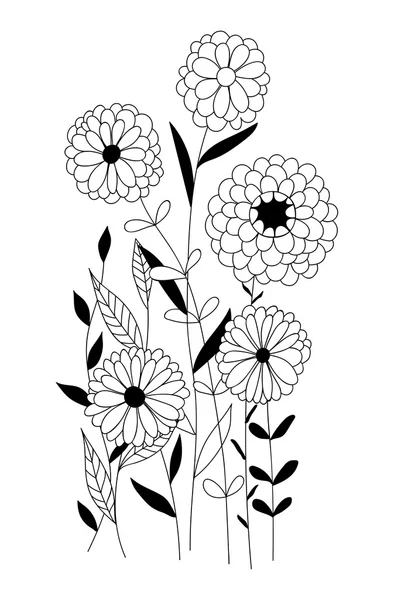 Hand getrokken floral kaart — Stockvector