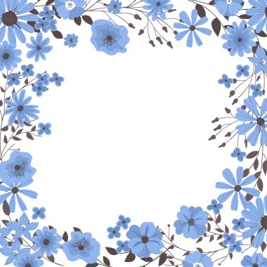 Çerçeve elle çizilmiş çiçek yaptı