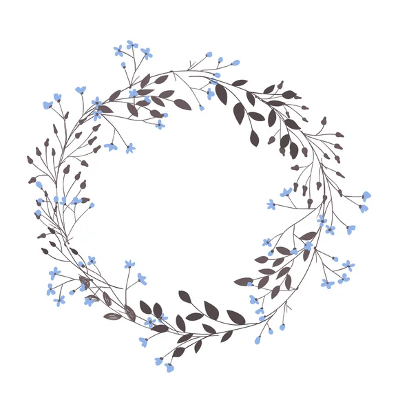 Floral frame with flowers and branches — Stock Vector