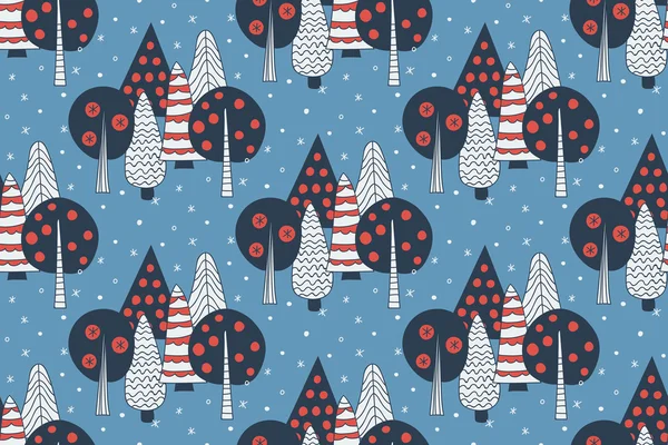 Doodle trees seamless pattern — Free Stock Photo