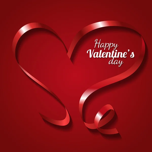 Corazón de cinta roja para el día de San Valentín — Archivo Imágenes Vectoriales