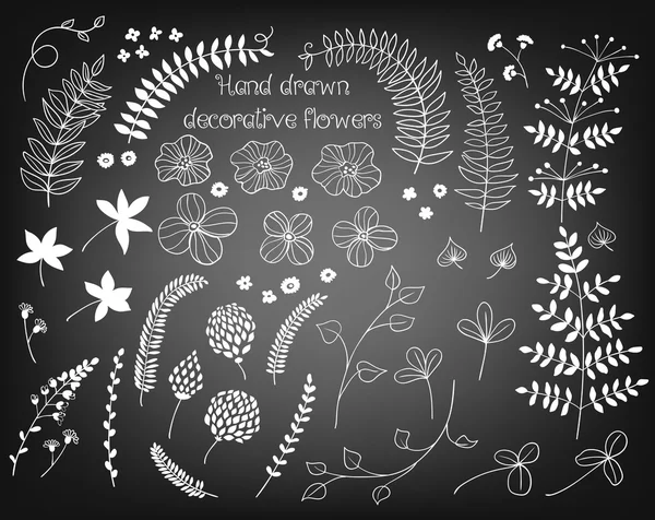 Doodle planten en bloemen collectie — Stockvector