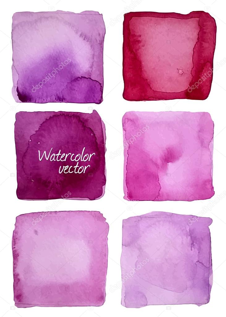 Set of six watercolor backgrounds