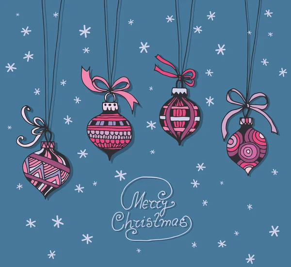 Christmas baubles — Stock Vector