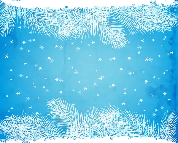Carte d'hiver avec bordure en sapin — Image vectorielle