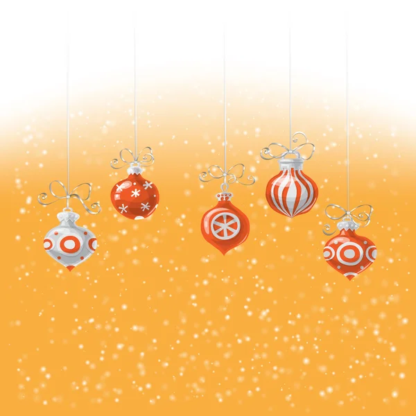 Christmas card with baubles — Stock Vector