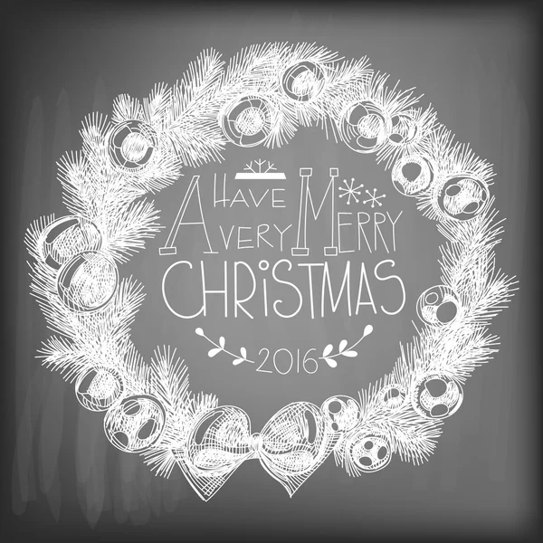 Hand drawn Christmas card — Stock Vector