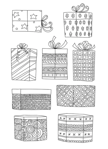 Ensemble de cadeaux de Noël — Image vectorielle