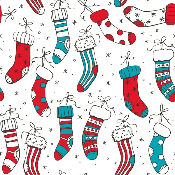 Modèle de chaussettes de Noël — Image vectorielle