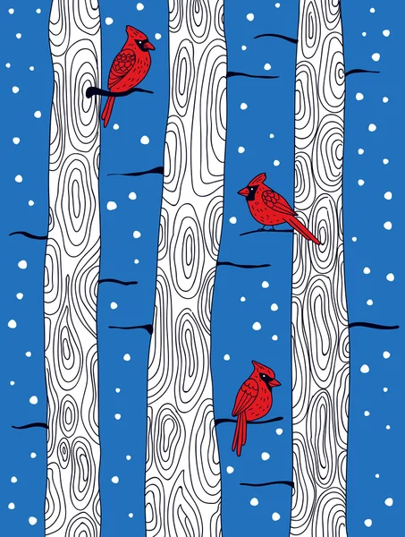 Paisaje invernal. Ilustración de Navidad . — Archivo Imágenes Vectoriales