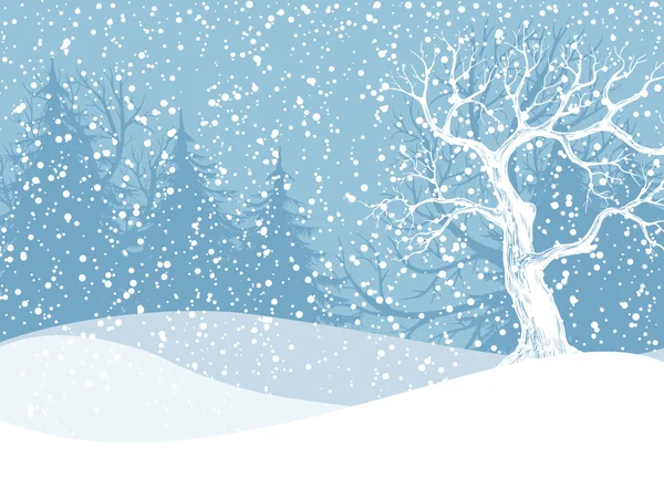 Paisaje invernal. Ilustración de Navidad . — Vector de stock