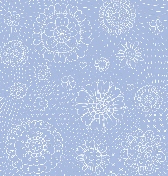 Modèle floral dessiné à la main — Image vectorielle