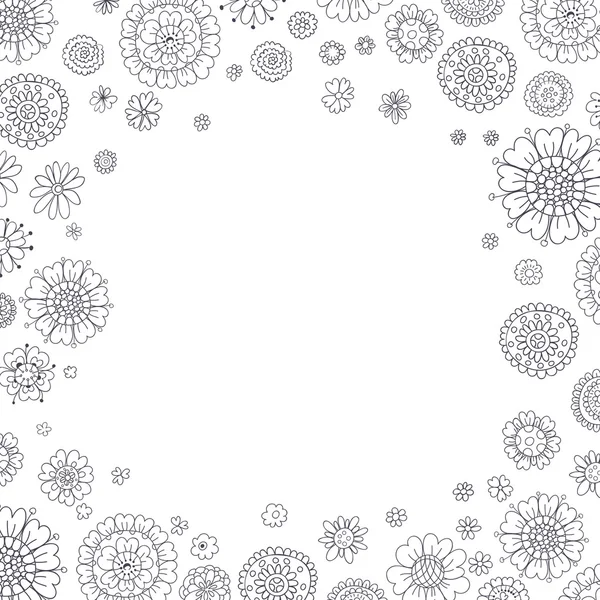 Cadre fait de fleurs — Image vectorielle