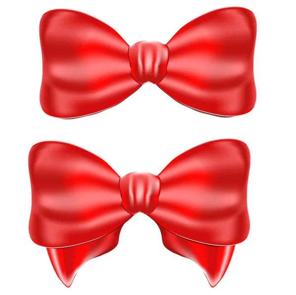 Red Bow Bows White Background Illustration — Stock Photo, Image