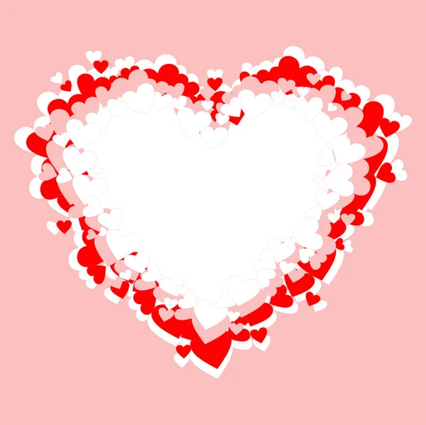 Velké Srdce Malých Srdcí Valentýn Pozadí Šablonou Srdce Tapety Letáky — Stock fotografie