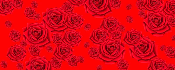 Hermoso Fondo Rojo Para Postales Obras Gráficas Rosas Brillantes Sobre —  Fotos de Stock