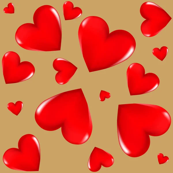Rote Herzen Auf Farbigem Hintergrund Nahtloser Hintergrund Stilvolle Kreative Tapeten — Stockfoto