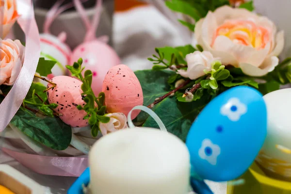 Easter Decor Interior Decorations Easter Holiday Happy Easter Greeting Easter — Stock Photo, Image