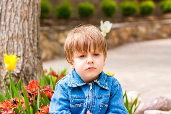 Portret Małego Dziecka Uśmiechniętego Zielonym Tle Emocjonalne Dziecko Radość Pojęcie — Zdjęcie stockowe