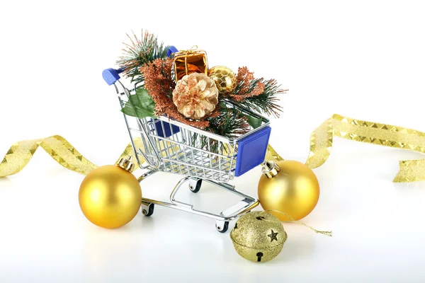 Christmas Shopping cart — Stock Photo, Image