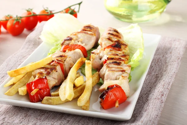 Skewers of mixed meat — Stock Photo, Image