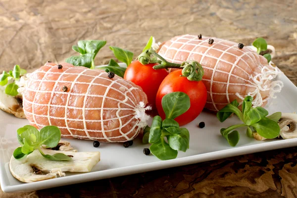 Roulade of meat stuffed — Stock Photo, Image