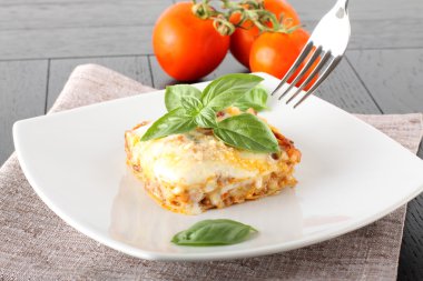 Lasagne with meat and bechamel