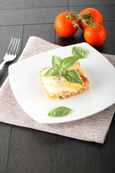 Lasagne with meat and bechamel — Stok fotoğraf