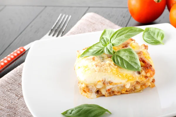 Lasagne with meat and bechamel — Stockfoto